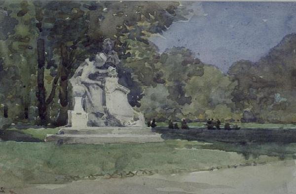 Utsikt i Luxembourgträdgården, Paris av Robert Weir Allan