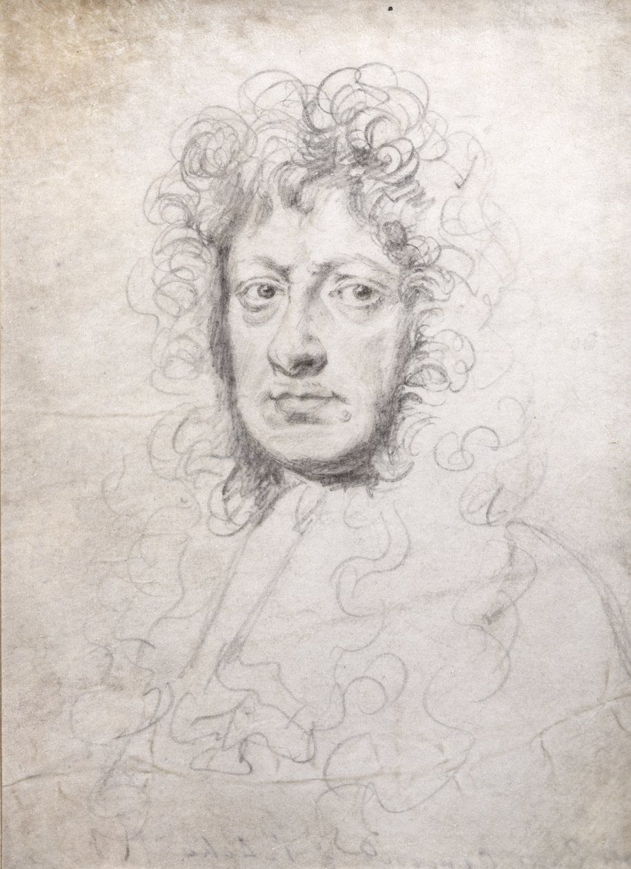 Porträtt av Jakob II (1633-1701) (blyerts på pergament) av Robert White