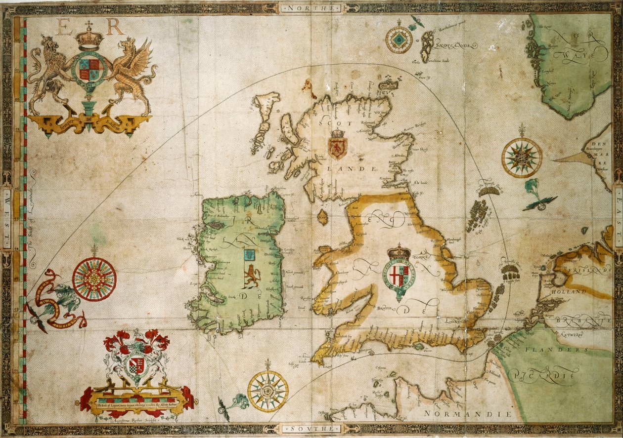 Armadas färdväg runt Storbritannien och Irland av Robert (after) Adams