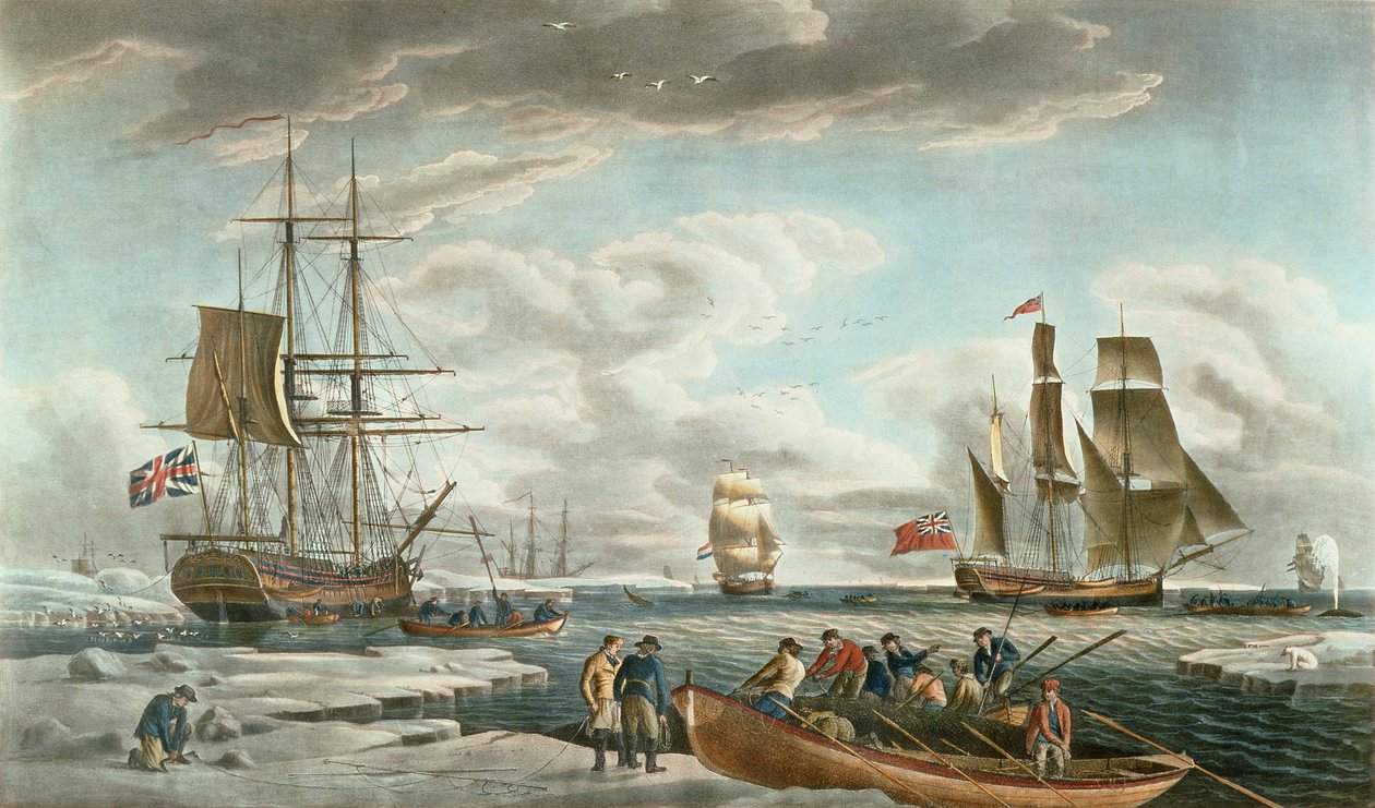 The Greenland Whale Fishery, utgiven av John  Josiah Boydell av Robert (after) Dodd