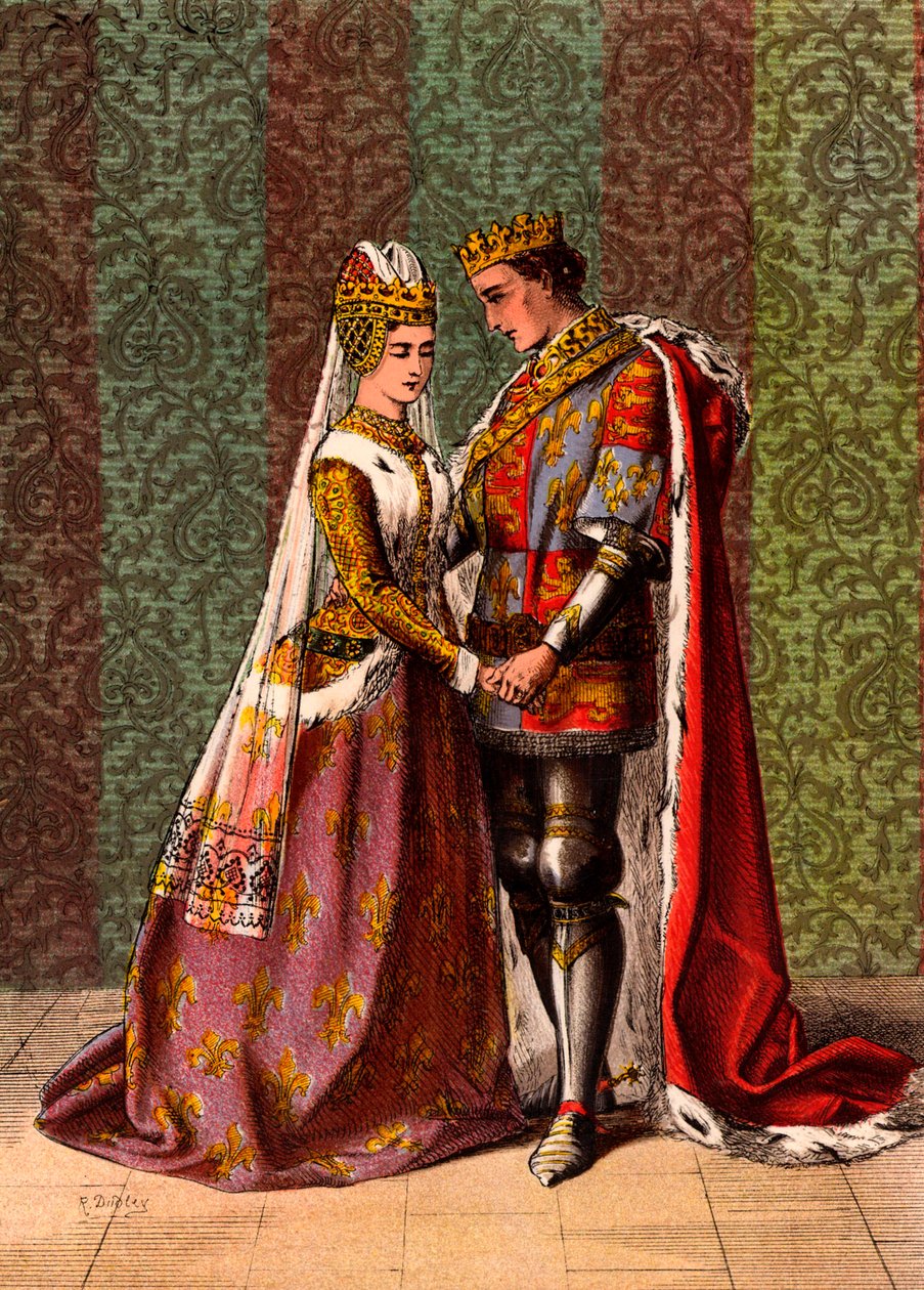 Henrik V, kung av England, uppvaktar Katherine av Valois, akt V, scen II, 