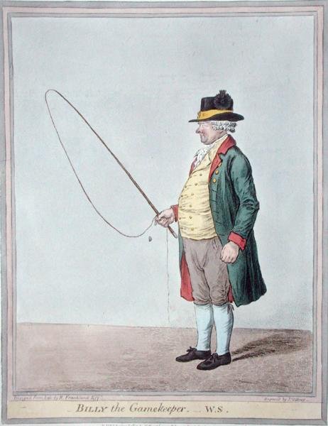 Billy the Gamekeeper, graverad av James Gillray (1756-1815) publicerad av Hannah Humphrey 1810 (handfärgad gravyr) av Robert (after) Frankland