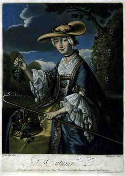 Höst, graverad av C. Corbutt (Richard Purcell) (fl.1746-66), pub. av Robert Sayer, ca 1760 (mezzotintgravyr) (se även 125559-61) av Robert (after) Pyle