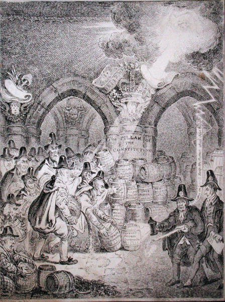 Oppositionen försöker spränga parlamentet, publicerad av Thomas McLean 1835 (etsning) av Robert (after) Seymour