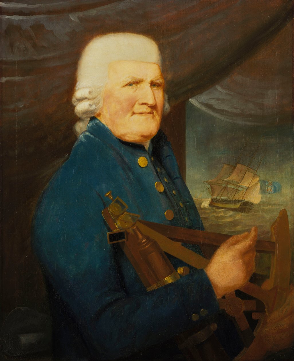 Porträtt av en kapten i handelsflottan av Robert (attr.to) Willoughby