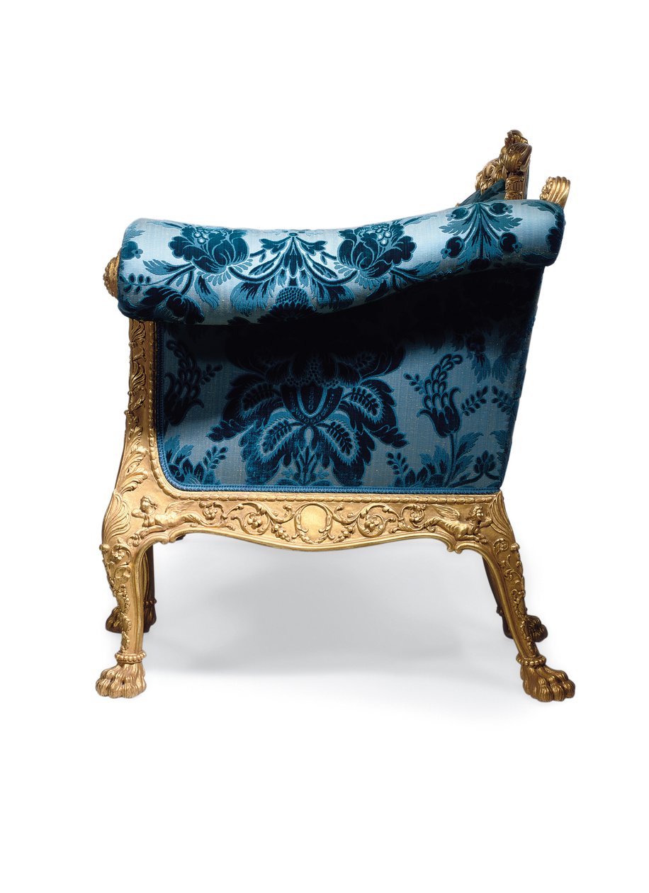 En George III soffa i förgyllt trä av Robert Adam