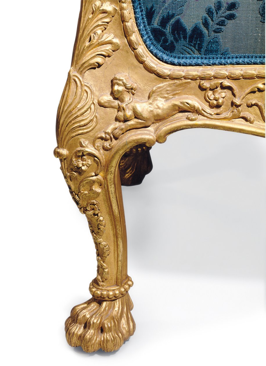 En George III soffa i förgyllt trä av Robert Adam