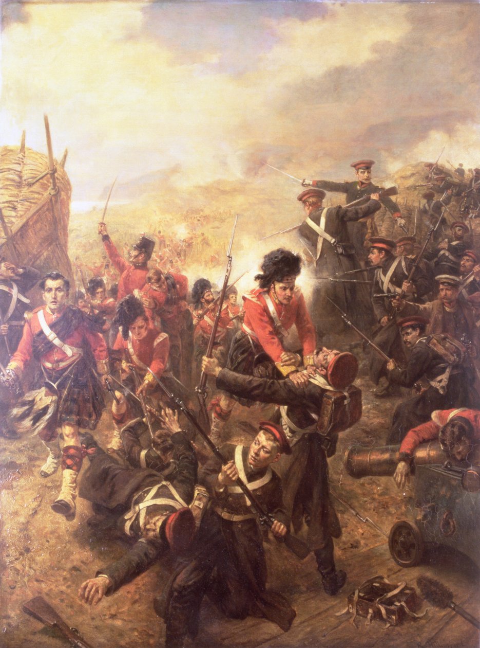 Attacken på Redan, Sebastopol, c.1899 av Robert Alexander Hillingford