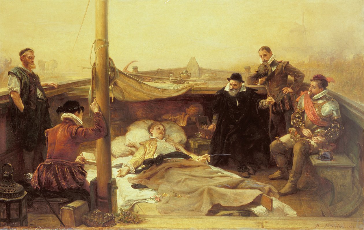 Sir Philip Sidneys sista dagar (1554-86), 1882 av Robert Alexander Hillingford