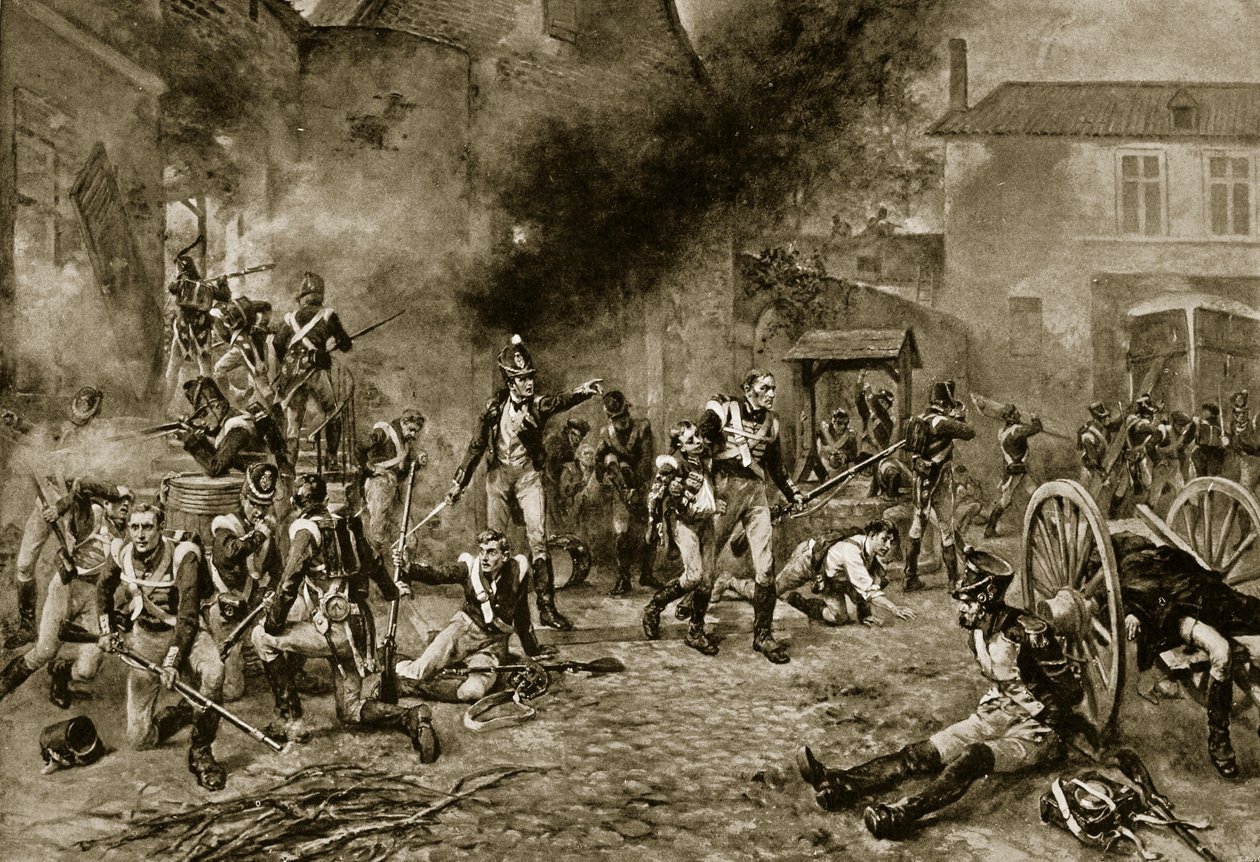 Försvaret av Hougoumont, den 18 juni 1815 av Robert Alexander Hillingford