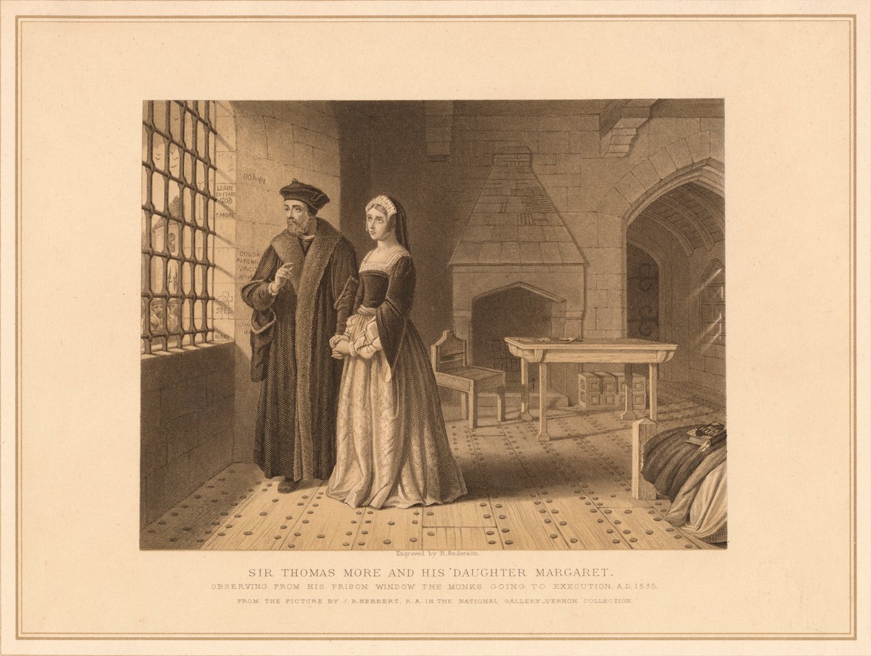 Sir Thomas More och hans dotter Margaret, 1878 av Robert Anderson