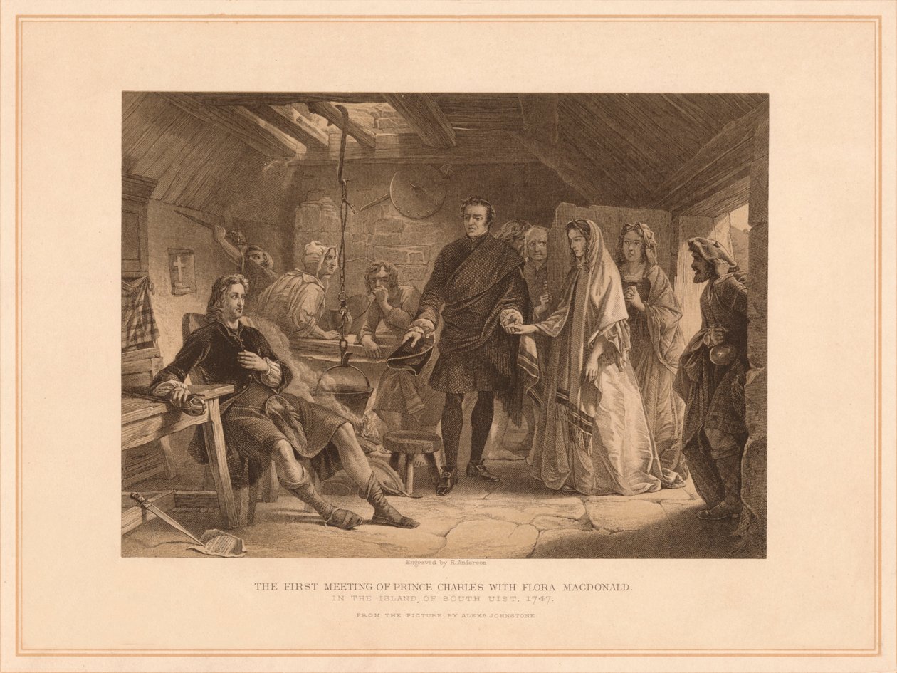 Prins Charles första möte med Flora Macdonald, 1747 1878 av Robert Anderson