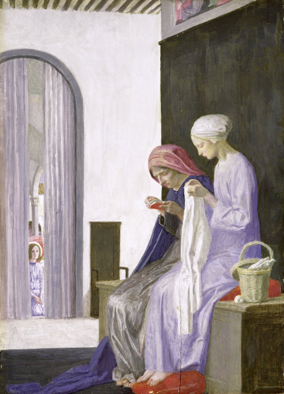 Maria i Elizabeths hus, 1917 av Robert Anning Bell