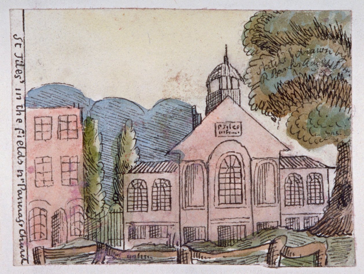 Church of St Giles in the Fields, St Pancras, London, 1814. av Robert Banks