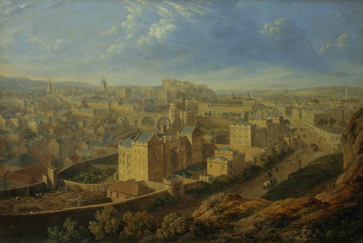 Edinburgh från Calton Hill av Robert Batty