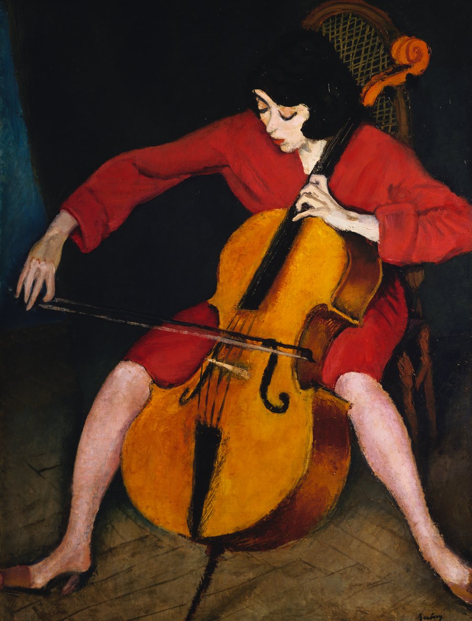 Kvinna som spelar cello av Robert Bereny