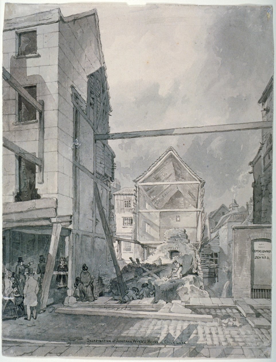 Chick Lane, City of London, 1825 av Robert Blemmell Schnebbelie