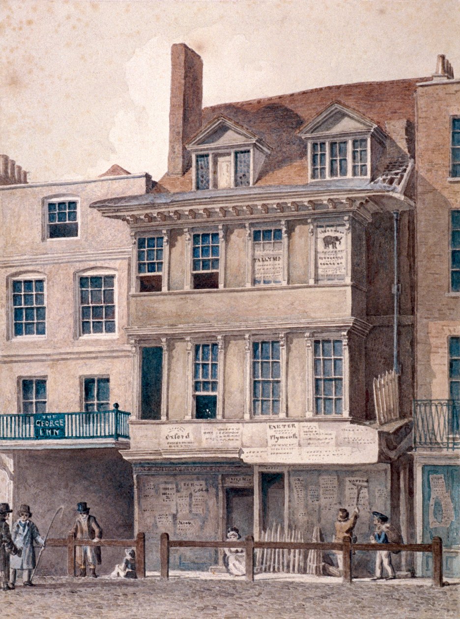 George Inn, West Smithfield, London, c1830 av Robert Blemmell Schnebbelie