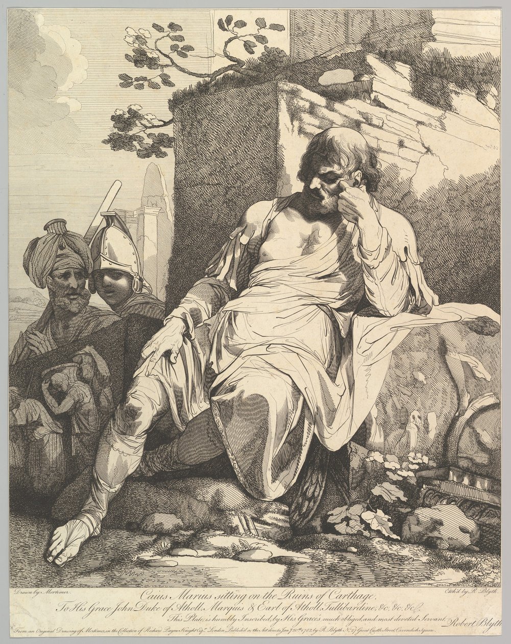 Caius Marius på ruinerna av Kartago, 20 januari 1782. av Robert Blyth