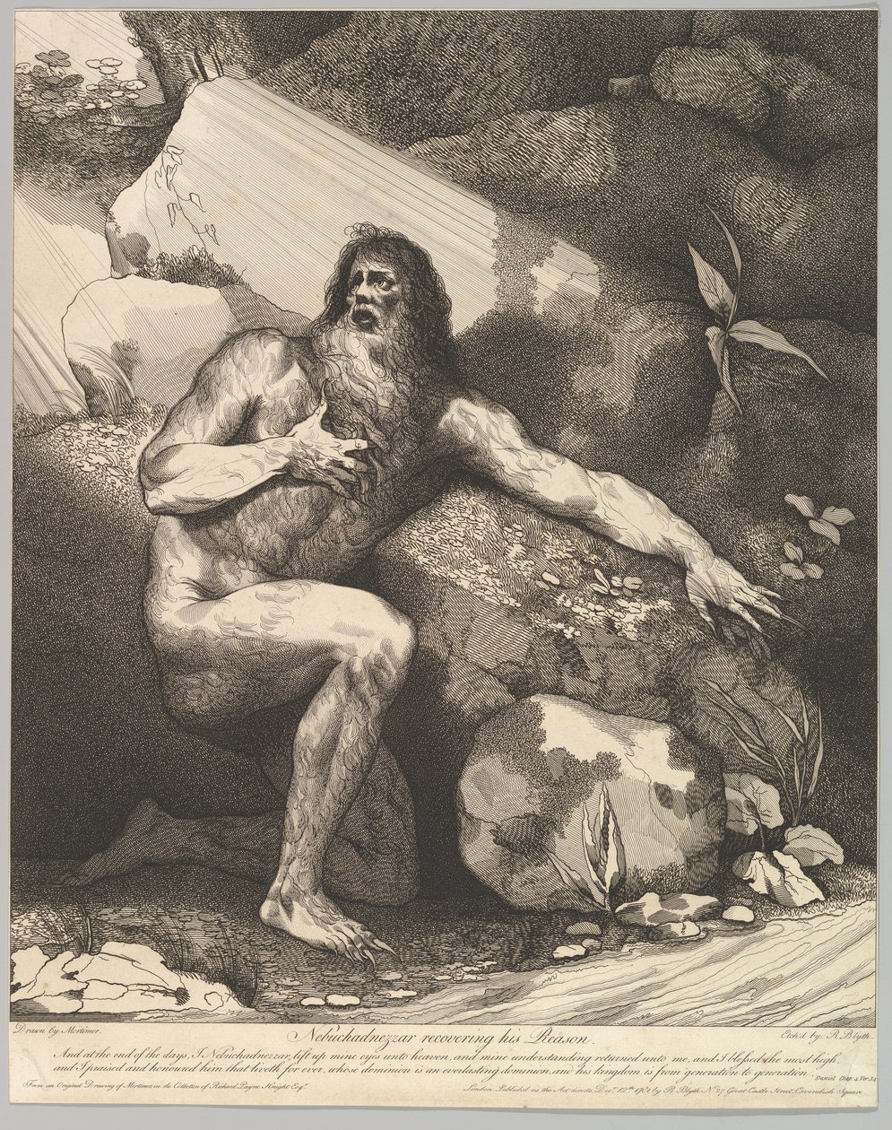 Nebukadnessar återställer sitt förnuft, 20 oktober 1782. av Robert Blyth