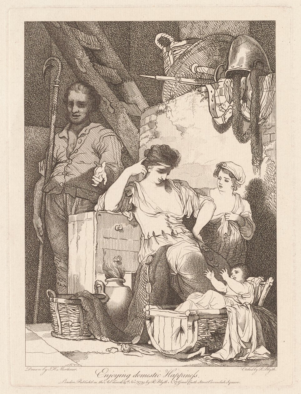 Njuter av inhemsk lycka av Robert Blyth, after John Hamilton Mortimer