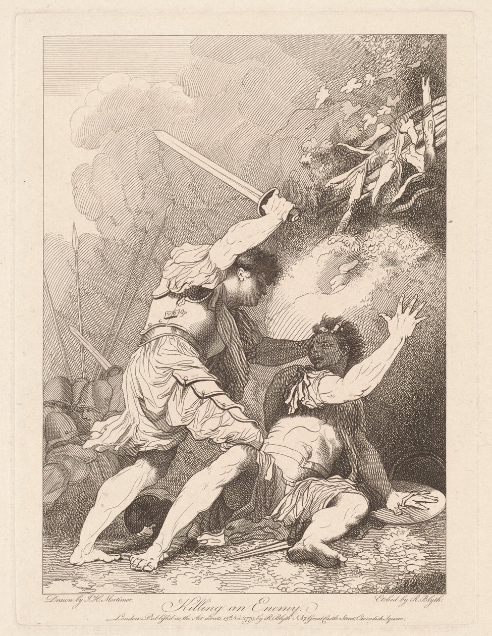 Att döda en fiende av Robert Blyth, after John Hamilton Mortimer