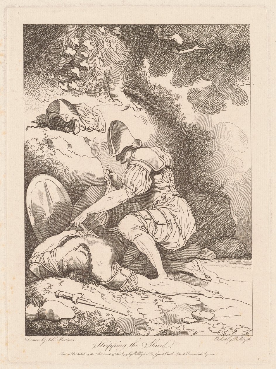 Ta av de dödade av Robert Blyth, after John Hamilton Mortimer