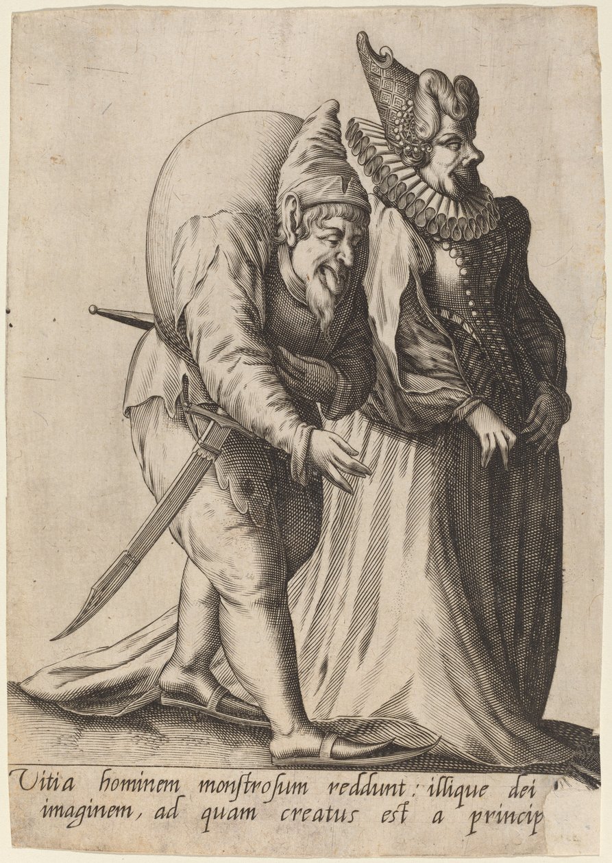 En monstruös mans fel... av Robert Boissard after Jean Jacques Boissard
