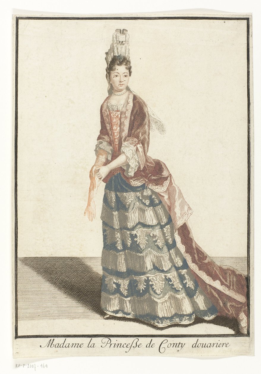 Porträtt av Marie Anne de Bourbon Madame the Dowager Princess of Conty (titel på objekt) av Robert Bonnart (possibly)