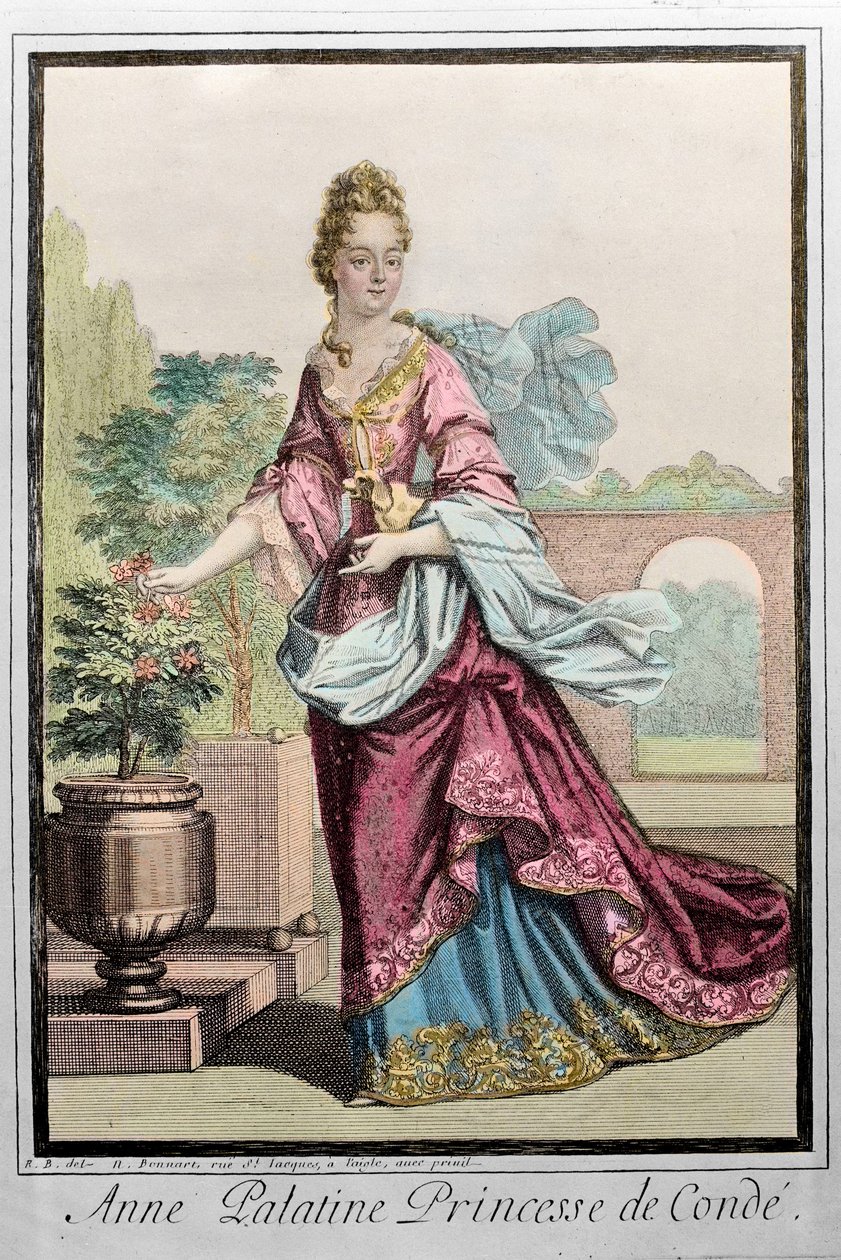 Anne Palatine, prinsessa av Conde (Anne de Baviere (1648-1723) (Anne Henriette Julie de Baviere) (Anne Henriette av Bayern) (Anna del Palatinato) - gravyr av Robert Bonnart - av Robert Bonnart