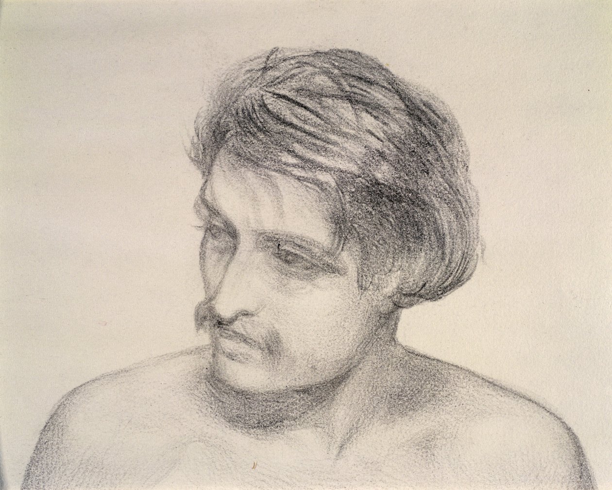 Studie av en mans huvud (penna på papper) av Robert Braithwaite Martineau