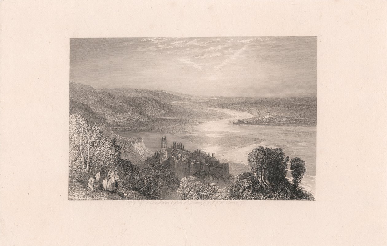 Chateau de Tancarville med staden Quilleboeuf av Robert Brandard
