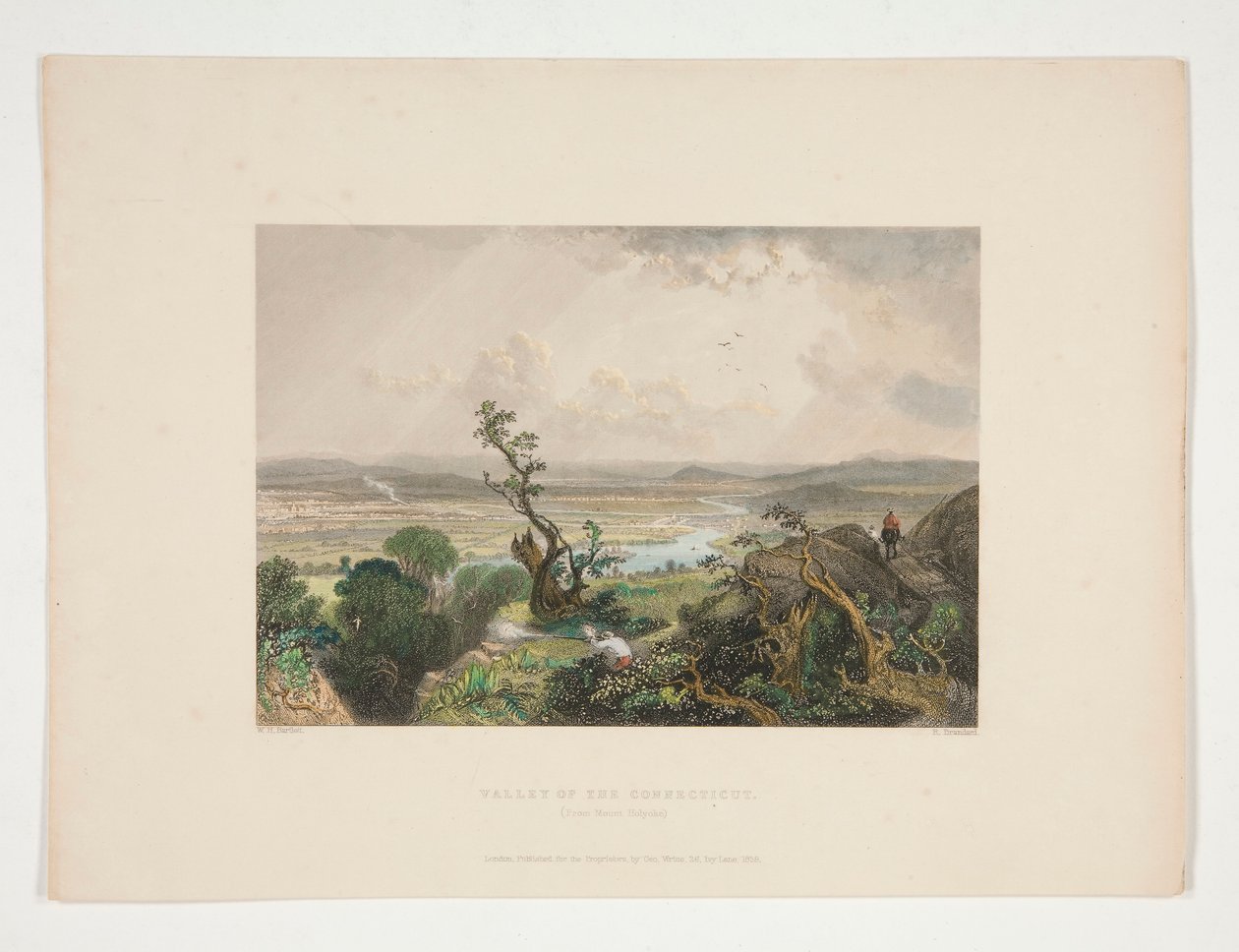 Valley of the Connecticut (från Mount Holyoke), illustration för Nathaniel Parker Willis av Robert Brandard