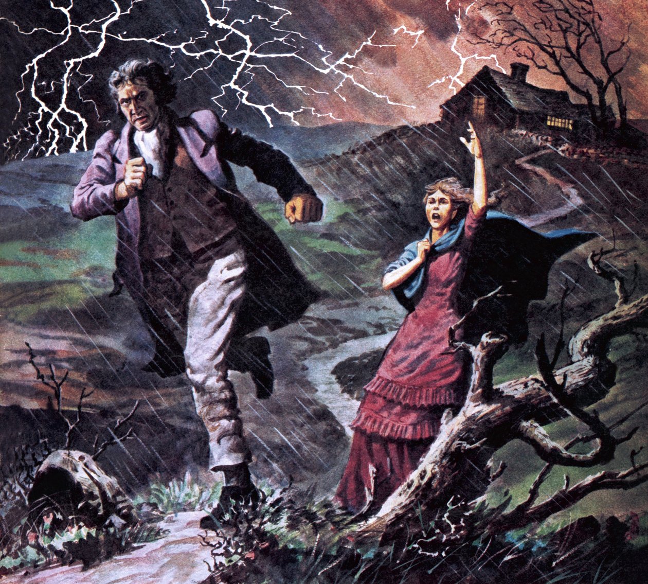 Heathcliff och Cathy, från romanen Svindlande höjder av Robert Brook