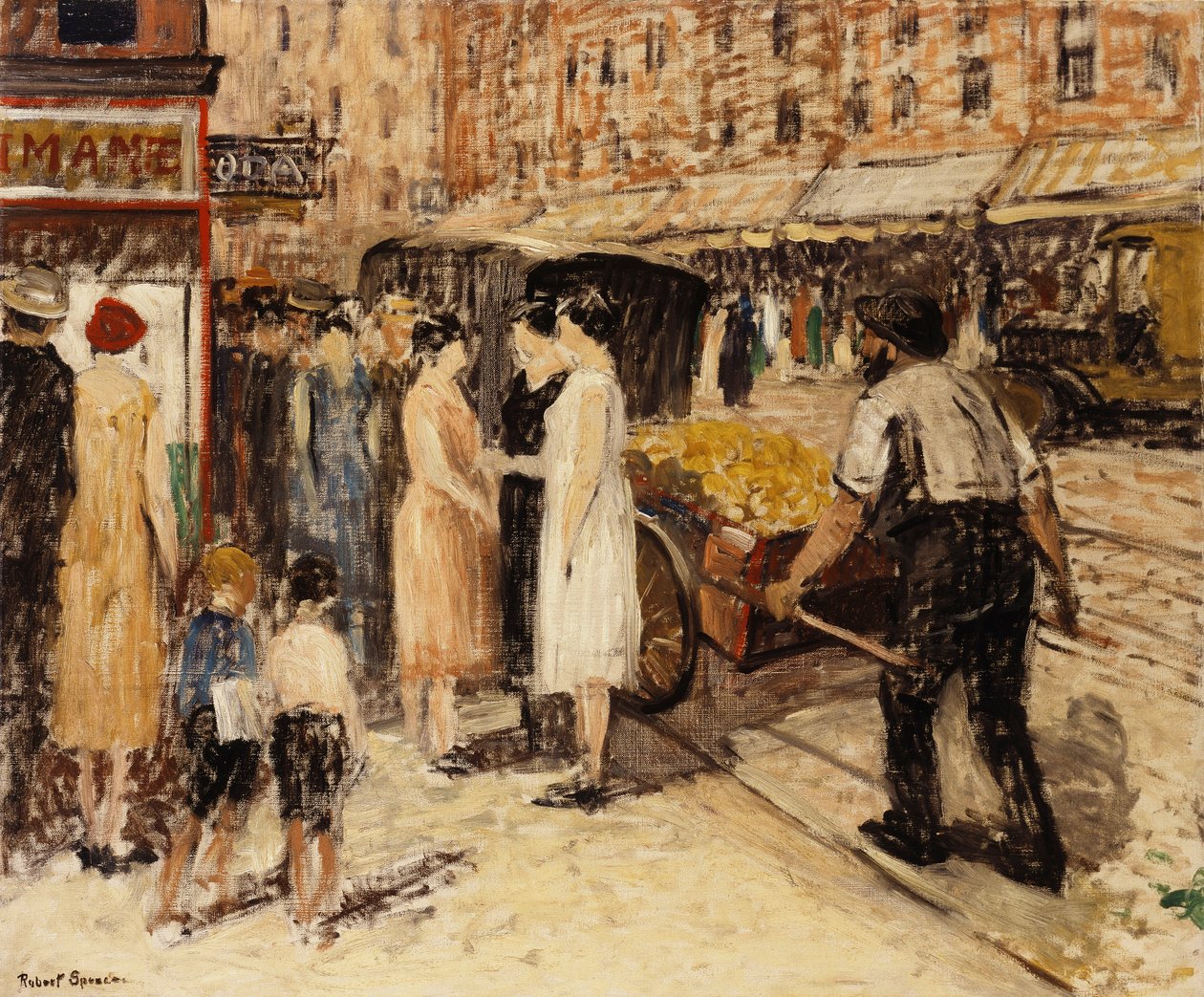 Lower East Side, ca 1930 (olja på duk) av Robert C. Spencer