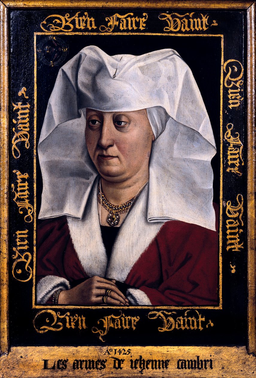 ""Porträtt av Marie De Pacy"" Målning av Robert Campin, Mästare i Flemalle (1378-1444) 1415-1440 Tournai. Museum of Fine Arts Belgien av Robert Campin