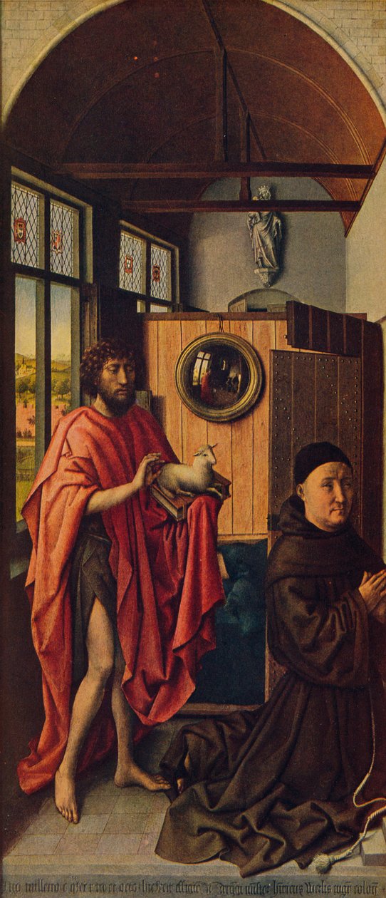 Johannes döparen och franciskanermästaren Henrik av Werl, 1438, c1934 av Robert Campin