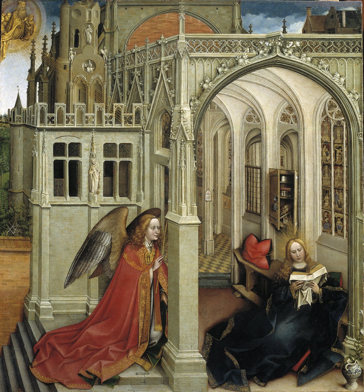 Bebådelsen, 1418-1419 av Robert Campin