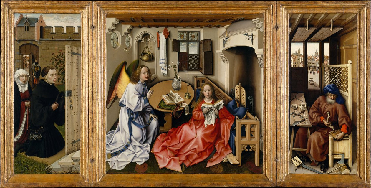 Triptyk med tillkännagivandet, känt som Merode altartavla av Robert Campin
