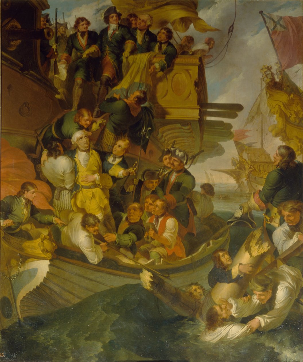 Intagandet av amiral Nils Ehrenskiöld i slaget vid Gangut, mitten av 1700-talet. av Robert Carr Porter