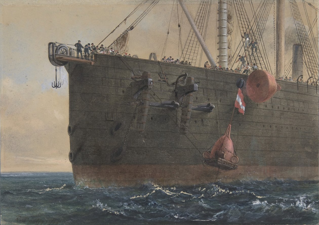 In the Bows of the Great Eastern: The Cable Broken and Lost, Preparing to Grapple, 2 augusti 1865, av Robert Charles Dudley