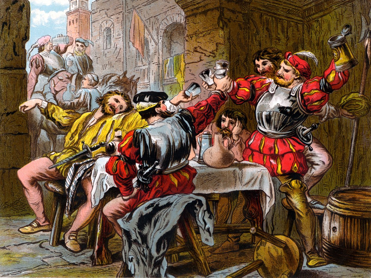 "Let me the Canakin Clink" Othello Akt II. Scen II. (kromolitografi) av Robert Charles Dudley
