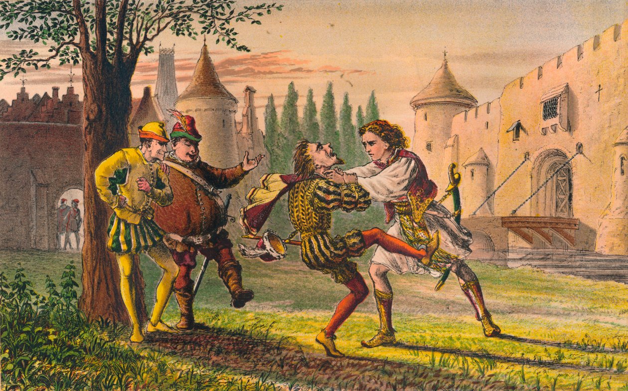 Sebastian: Varför! Det finns för dig! Och där! Och där!, c1875 av Robert Charles Dudley