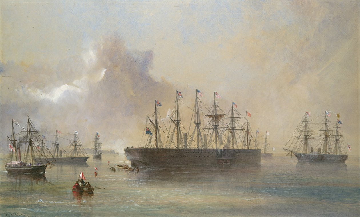 Atlantic Telegraph Cable Fleet samlad vid Berehaven, Irlands sydvästra kust..., 1866. av Robert Charles Dudley