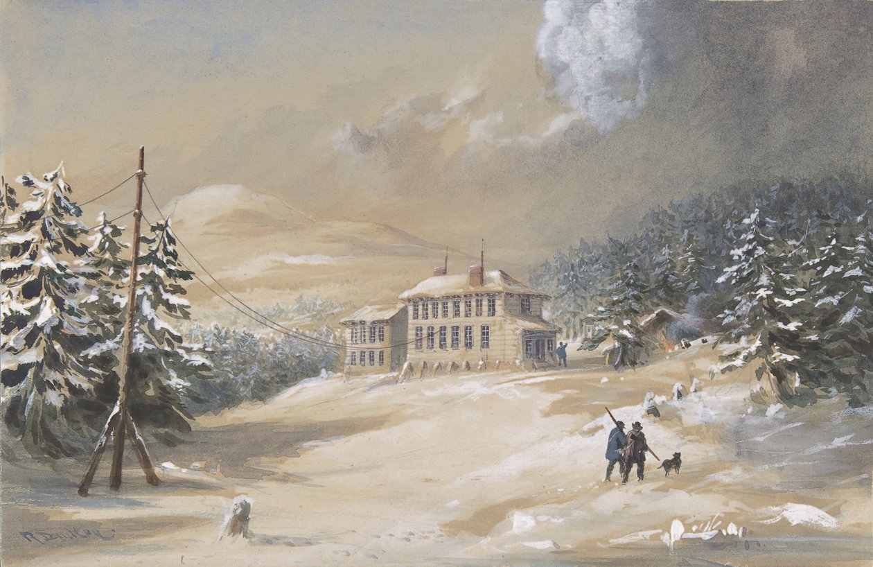 Trinity Bay, Newfoundland, exteriör vy av Telegraph House 1857-1858, 1865-66. av Robert Charles Dudley