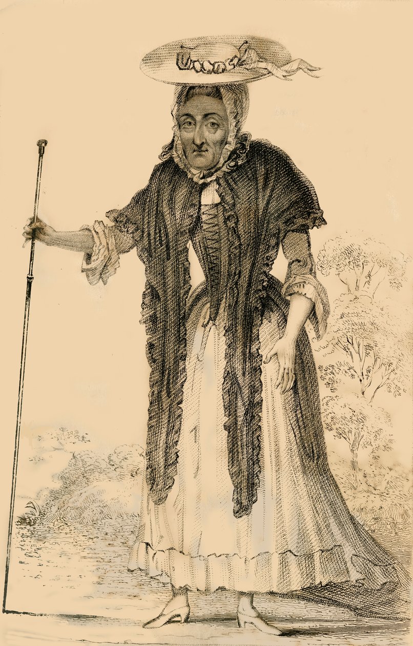 Jane Lewson, Anmärkningsvärd för sin ålder och egenheter, 1821. av Robert Cooper