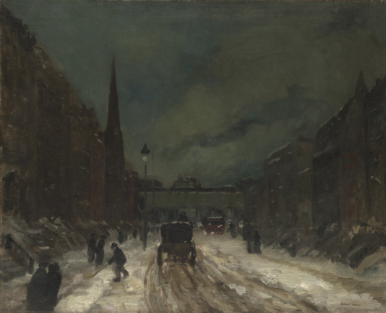 Street Scene with Snow (57th Street, NYC.), 1902 av Robert Cozad Henri