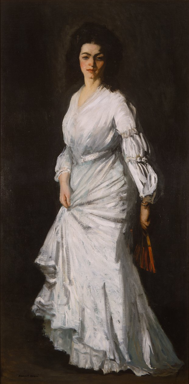Kvinna i vitt: Porträtt av Eugenie Stein av Robert Cozad Henri