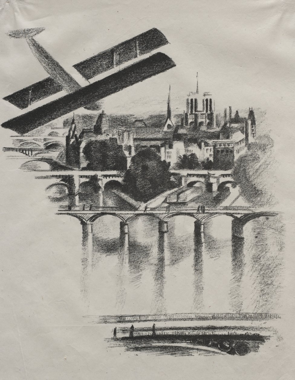 Allo Paris: Broarna över Paris och Notre-Dame av Robert Delaunay