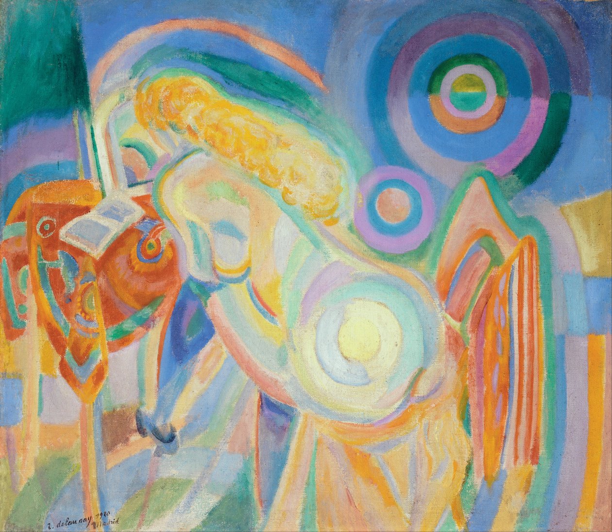 Naken kvinna läser av Robert Delaunay